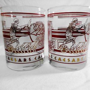 CAESARS PALACE Las Vegas Pair of Drink Glasses